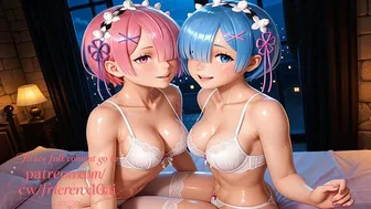 Ram and Rem Posing on Bed in 3D Hentai