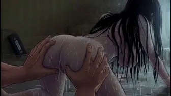 Horror Anime with Scary Girl Emerging from TV