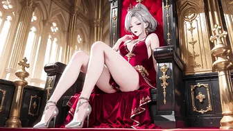 Silver Queen on Golden Throne in Baroque Style