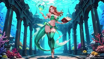 Red-Haired Mermaid Princess Underwater Palace Tour
