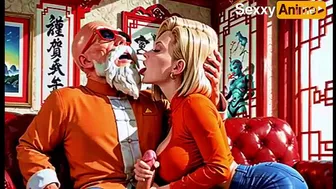 Animated Android 18 Scene with an Older Man