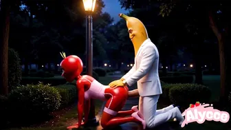 AI Animation of Fit Escort in Public Park at Night