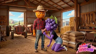 Uvete and Laranjudo in Animated Farm Setting