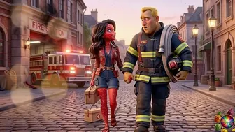 Animated Firefighter Moranguete in POV Style