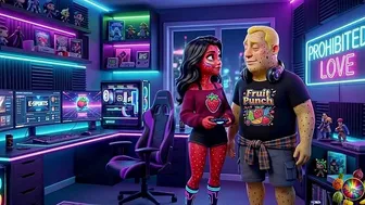 Gamer Girl Moranguete in Animated RGB Bedroom POV