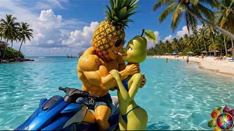 Animated Jetski Beach Scene in Cartoon Style