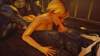Spider-Gwen Threesome with Spider-Man and Venom