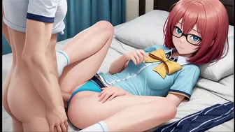 AI-Generated Redhead in School Uniform at Convenience Store