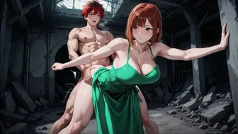 Redhead Anime Girl Hentai Scene in Abandoned Factory