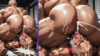 Mature men in anime hentai group animation