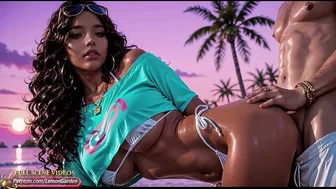 GTA 6 Inspired 3D Anime Beach Animation