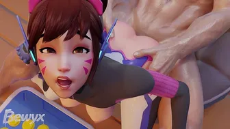 DVa Streamer Girl in Overwatch Ranked Match
