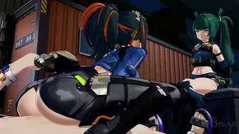3D Animated Reverse Cowgirl Scene from Zenless Zone Zero
