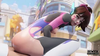 D.Va Overwatch Fan Service in Cartoon Style