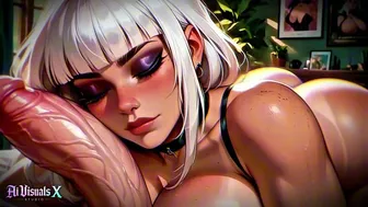 AI Narration of White-Haired Goth Character