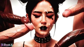 AI-Generated Animation of Asian Goth Character