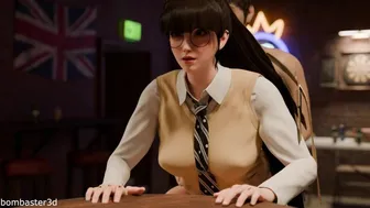 Eve from Stellar Blade in Cartoon Chair Scene