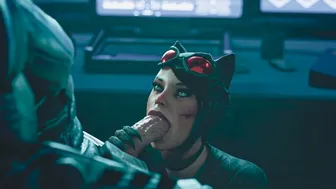 Catwoman and Batman in the Batcave