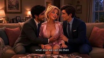 Horny Blonde with Two Strangers