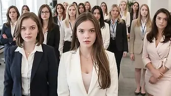 Trapped office ladies fulfill their pee-erotic fantasies