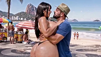 Curvy Hottie Posing by the Rio de Laia
